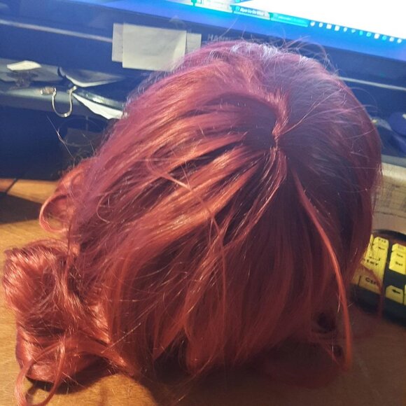 NEW ! 22 Inch Long Aisi Hair Curly Short Wig Wine Red main image 5